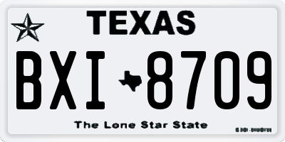 TX license plate BXI8709