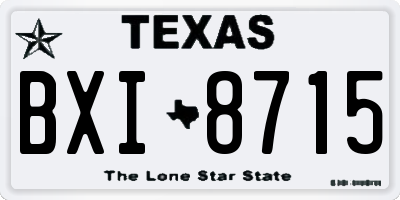 TX license plate BXI8715