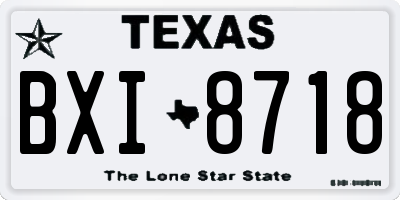 TX license plate BXI8718