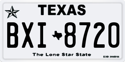 TX license plate BXI8720