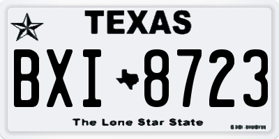 TX license plate BXI8723