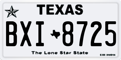 TX license plate BXI8725