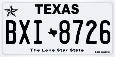 TX license plate BXI8726