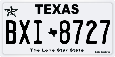 TX license plate BXI8727