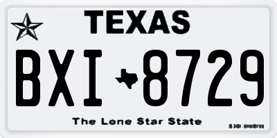TX license plate BXI8729