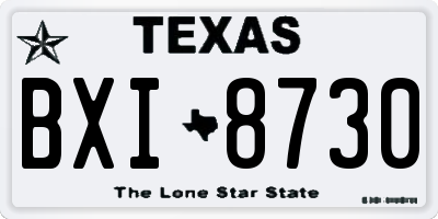 TX license plate BXI8730
