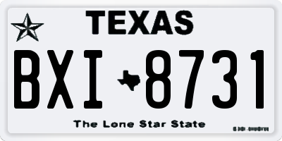 TX license plate BXI8731