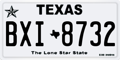 TX license plate BXI8732