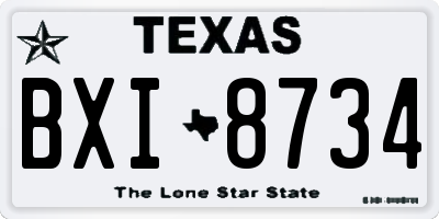 TX license plate BXI8734