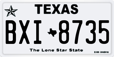 TX license plate BXI8735