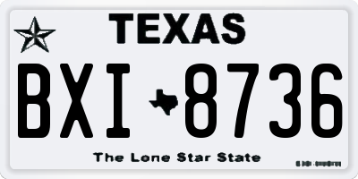 TX license plate BXI8736