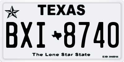 TX license plate BXI8740