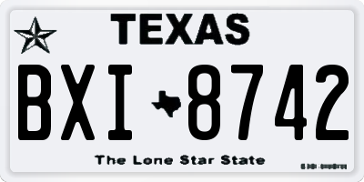 TX license plate BXI8742