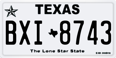 TX license plate BXI8743