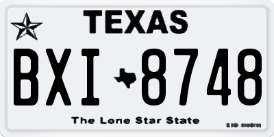 TX license plate BXI8748