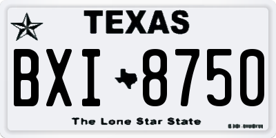 TX license plate BXI8750