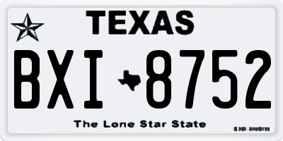 TX license plate BXI8752