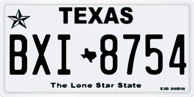 TX license plate BXI8754