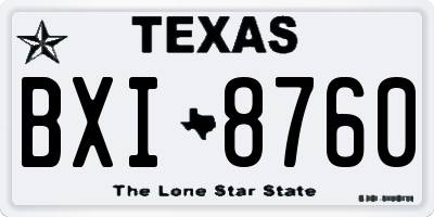 TX license plate BXI8760