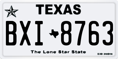 TX license plate BXI8763