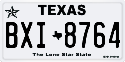 TX license plate BXI8764
