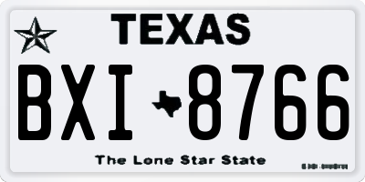 TX license plate BXI8766