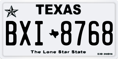 TX license plate BXI8768