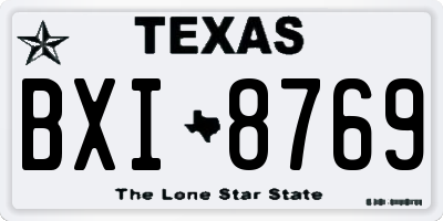 TX license plate BXI8769