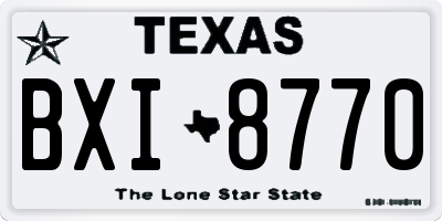 TX license plate BXI8770