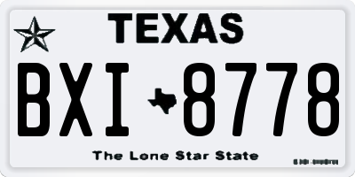TX license plate BXI8778