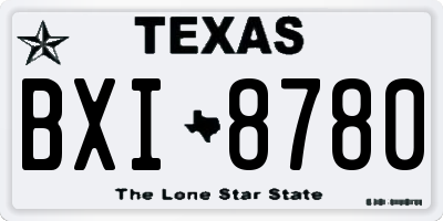 TX license plate BXI8780