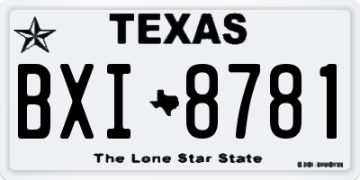 TX license plate BXI8781