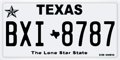 TX license plate BXI8787