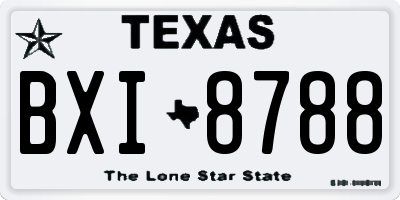 TX license plate BXI8788