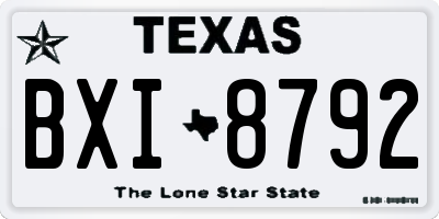 TX license plate BXI8792