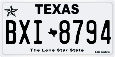 TX license plate BXI8794