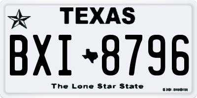 TX license plate BXI8796
