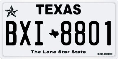 TX license plate BXI8801