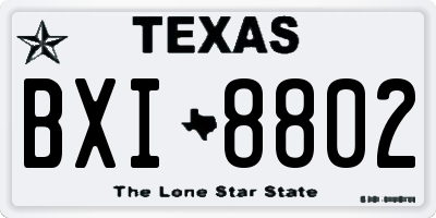 TX license plate BXI8802