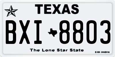 TX license plate BXI8803