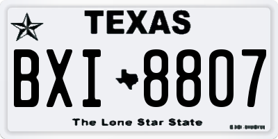 TX license plate BXI8807