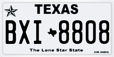 TX license plate BXI8808