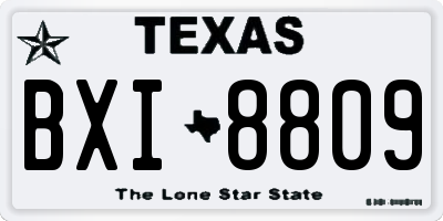TX license plate BXI8809
