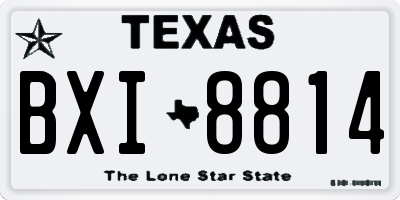TX license plate BXI8814