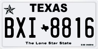 TX license plate BXI8816