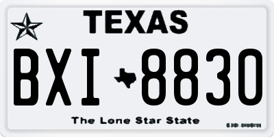 TX license plate BXI8830