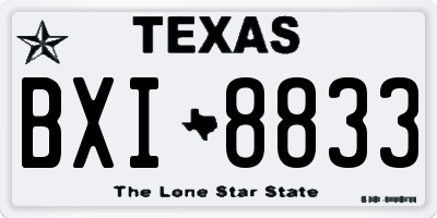 TX license plate BXI8833