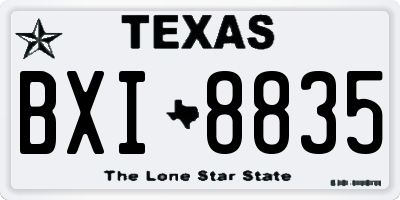 TX license plate BXI8835