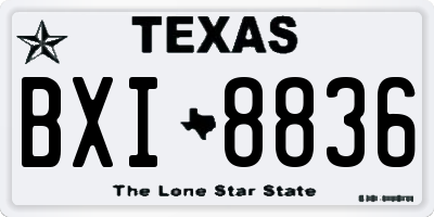 TX license plate BXI8836