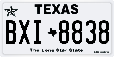 TX license plate BXI8838